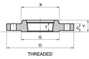 astm-a182-galvanized-thread-flange-pn100-diagram