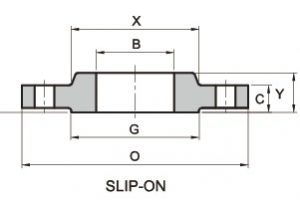 astm-a350-slip-on-flange-rf-150lb-ansi-diagram