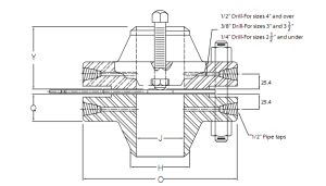 weld-neck-orifice-flange-12-inch-300-rf-diagram