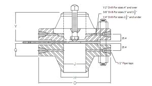 weld-neck-orifice-flange-12-inch-300-rf-diagram